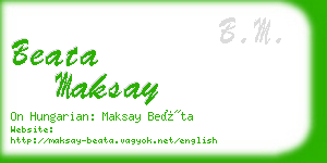 beata maksay business card